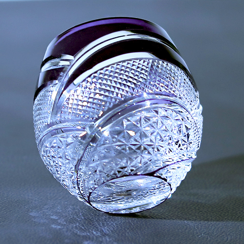 Top view of Full Moon Scimitar Purple Crystal Glass - JINZHI GLASS crystal glassware