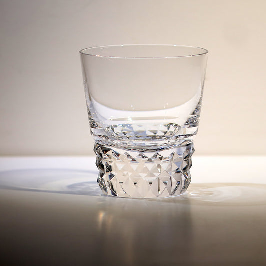 Clear Crystal Diamond Cut Whisky Glasses 9oz
