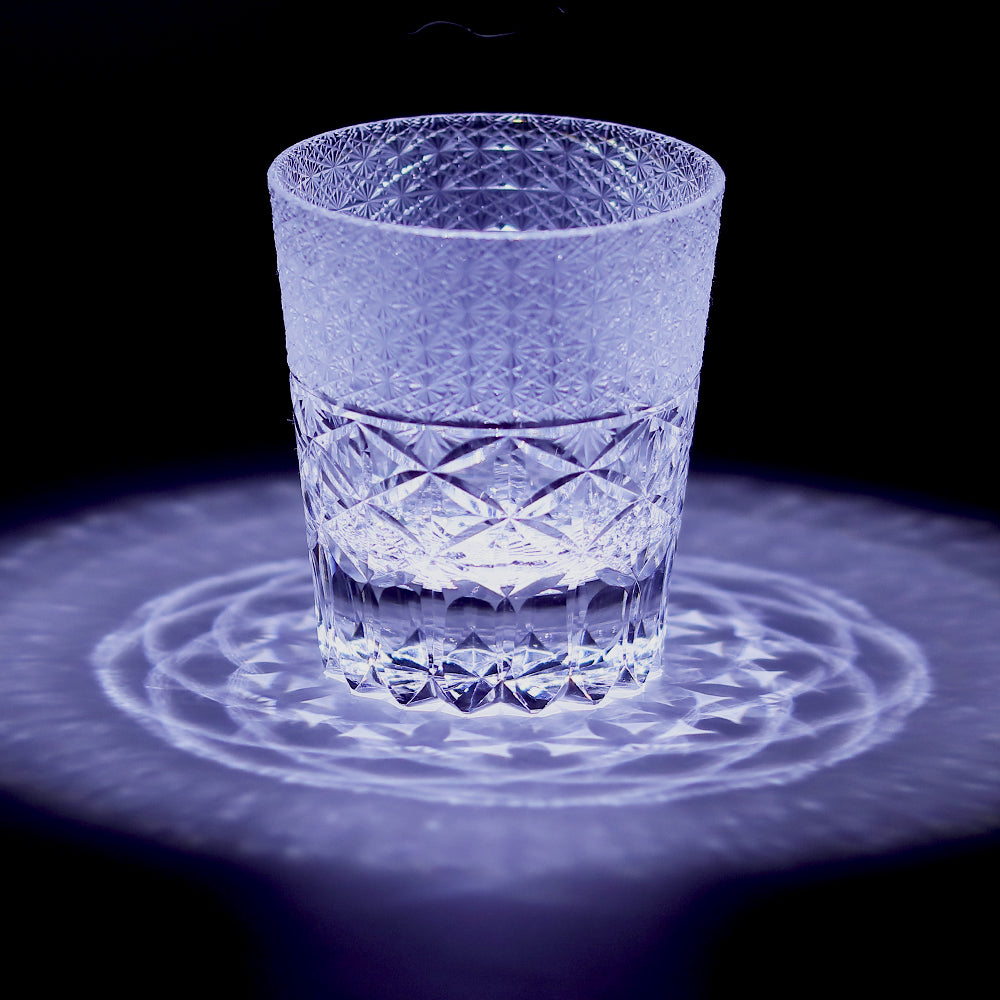 JP-125 240 ml Japanese Style Edo Kiriko K9 Crystal Whisky Glass Tumbler with Chrysanthemum Design