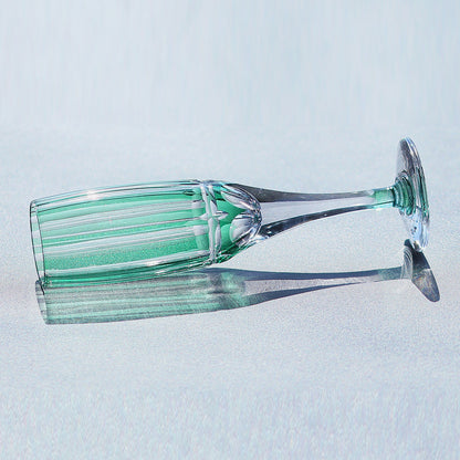Bamboo Green Crystal Glass Champagne Flute