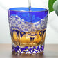 JP-106 32 cl Japanese Style Edo Kiriko Handcrafted Blue Prism Cocktail Whisky Glass With Gift Box