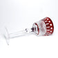 JP-097  5oz Handmade Ruby Red Tinted Glass Goblet Hock Wine Glass With Hand Cutting Lotus Deisgn
