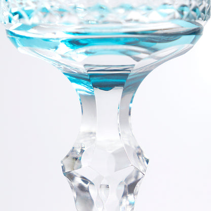 Hand-Cut Crystal Wine Glass Sky Blue