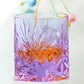 JP-128 Japanese Style Edo Kiriko's Purple K9 Crystal Glass Cocktail Whiskey Tumbler In Gift Box
