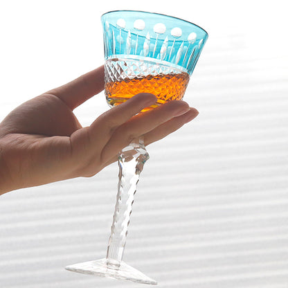 Hand-Cut Crystal Wine Glass Green