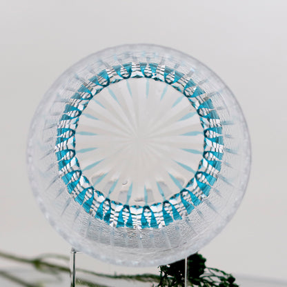 JP-130-2 New Summer Sea Blue Crystal Glass Whiskey Old Fashioned Tumbler Edo Kiriko Beach Rocks Cocktail Cup With Gift Box