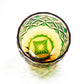 QJ-04 Hand Cut To Amber Green Shot Glass 60ml  for Sake ,Soju,whiskey, vodka, tequila