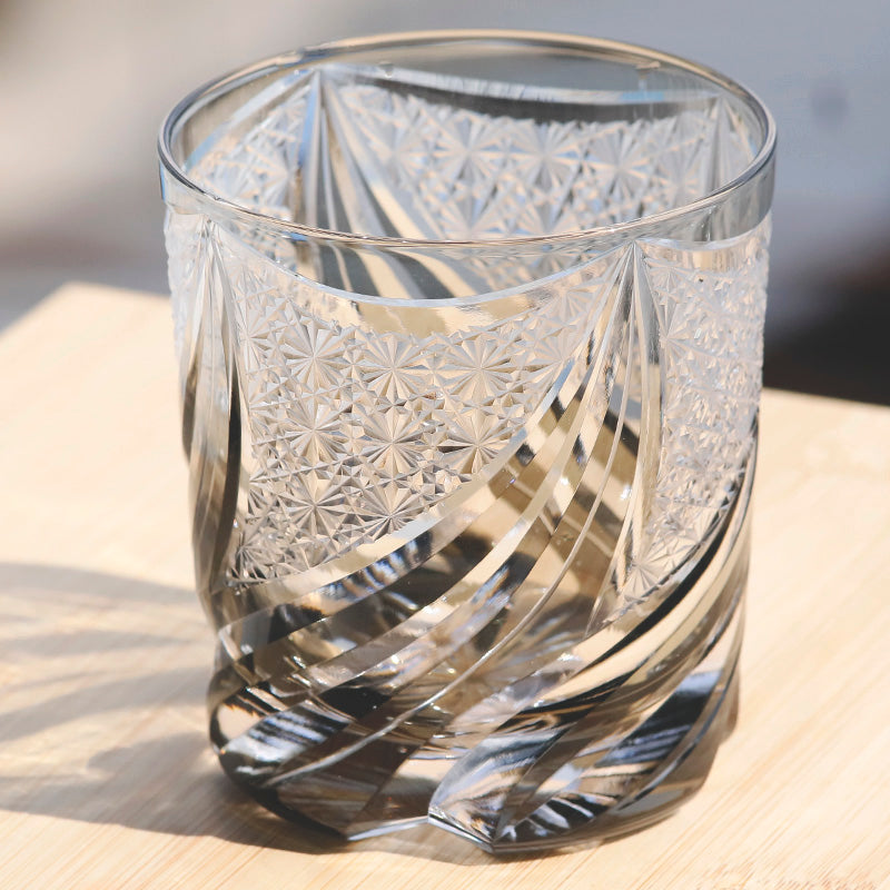 With packaging of Hand Cut Crystal Whiskey Glass Tumber Edo Kiriko Gray - JINZHI GLASS crystal glassware