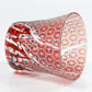 JP-017 220ml Flared Shaped Hand Cut To Clear Ruby Red Table Drinking Tumbler Edo Kiriko's Sea Wave Red Color Cased Glass Whiskey Tumblers