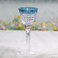 JP-100  Handcrafts Bohemian Hand Cut Wine Glass Goblet Smokey Blue Hock Glasses For Wedding Party Barware Home Tableware Decor