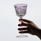 JP-100  Luxury Hand Cut To Clear and Purple Tinted Glass Wine Goblet Hock Glasses For Party Barware Home Tableware