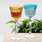 JP-100  150ml Mouth Blown Sky Blue Bohemian Glass Wine Goblet Sky Blue Hand Engraved Hock Glasses For Wedding Party Barware Home Decor