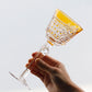 JP-100  150ml Hand Blown Yellow  Glass Wine Goblet Czech Carved Hock Glasses For Home Tableware Barware Wedding Party