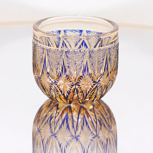 QJ-03 60ml Handmade Edo Kiriko Sake Glasses Amber Blue Min Shot Glasses guest party favors