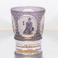 JP-143 320ml Hand Made Purple Amber Old Fashioned Glass Tumbler Etched Carved Four Great Beauties Of Ancient China Pattern