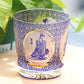 JP-143 320ml Hand Made Blue Amber Whiksey Old Fashioned Glass Tumbler Etched Carved Four Great Beauties Of Ancient China Pattern