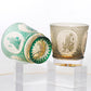 JP-143 320ml Green Amber Cocktail Old Fashioned Glass Tumbler With Hand Carved Four Great Beauties Of Ancient China Pattern