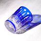 JP-095 10 oz Handcrafts Blue Cased Crystal Glass Cocktail Whiskey Tumbler Edo Kiriko Diamond Pearl Star-Cut Design