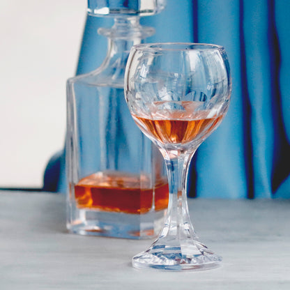 Diamond Cut Crystal Stemmed Wine Glass Lead-Free Crystal