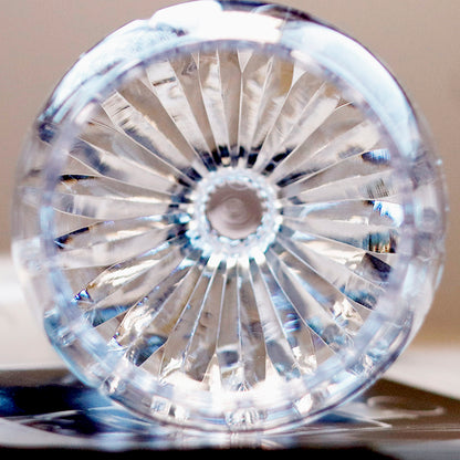 Diamond Cut Crystal Stemmed Wine Glass Lead-Free Crystal