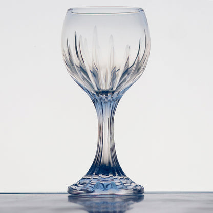 Diamond Cut Crystal Stemmed Wine Glass Lead-Free Crystal