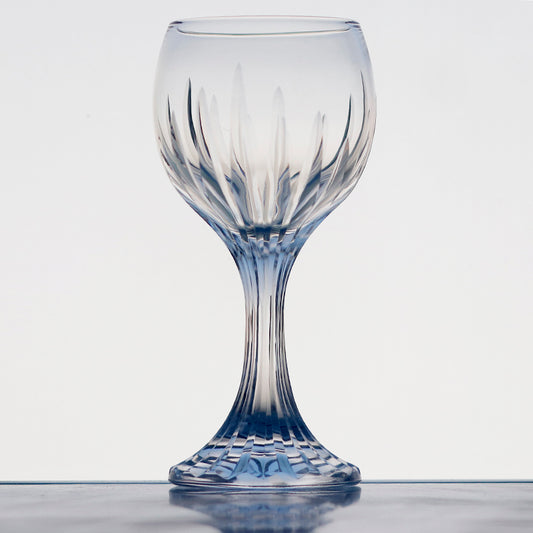 Diamond Cut Crystal Stemmed Wine Glass Lead-Free Crystal