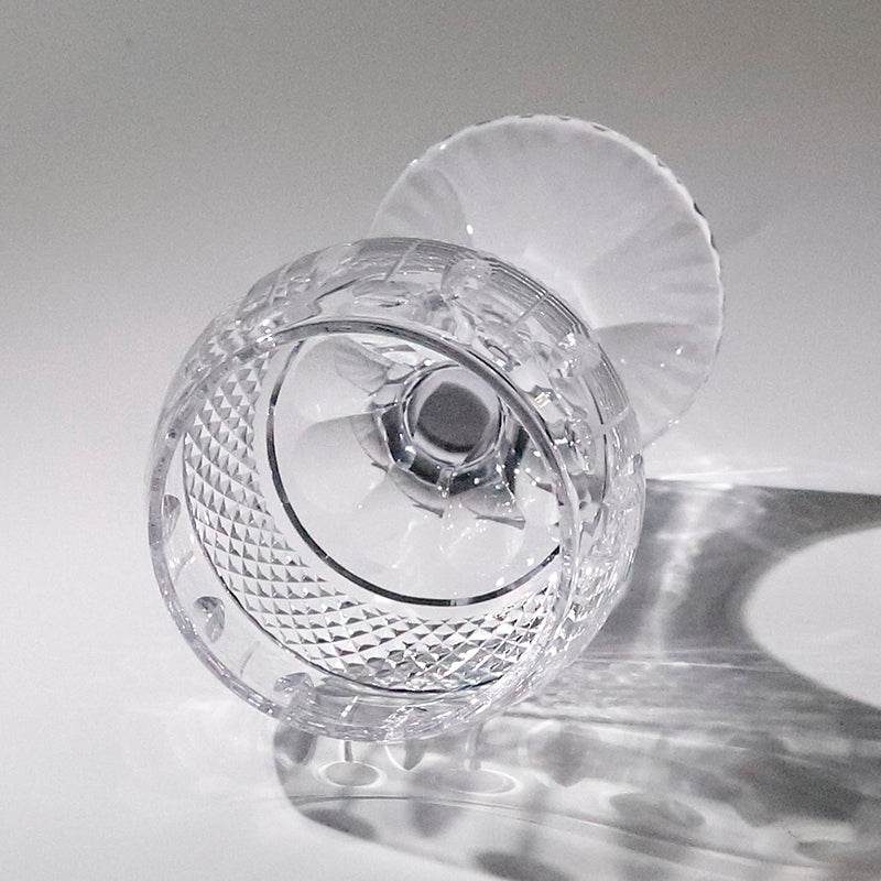JP-096-3 Hand Cut  Lead Free Crystal Glass Wine Goblet Water Beverages Stem Glass With Hand Carved diamond, almond, filet, cord and pearl cuts