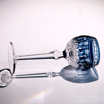 Multi-Color Cut-to-Clear Stemmed Wine Goblets