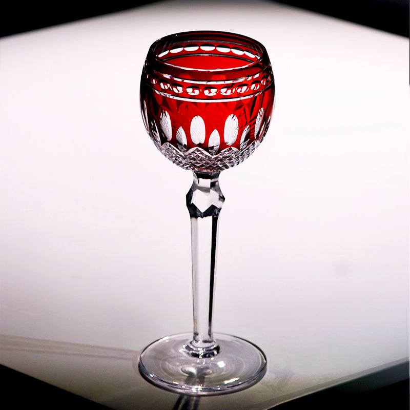 Multi-Color Cut-to-Clear Stemmed Wine Goblets