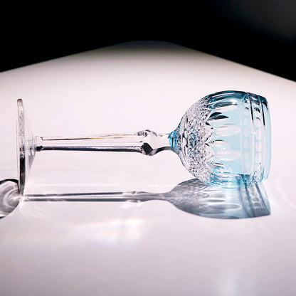 Multi-Color Cut-to-Clear Stemmed Wine Goblets