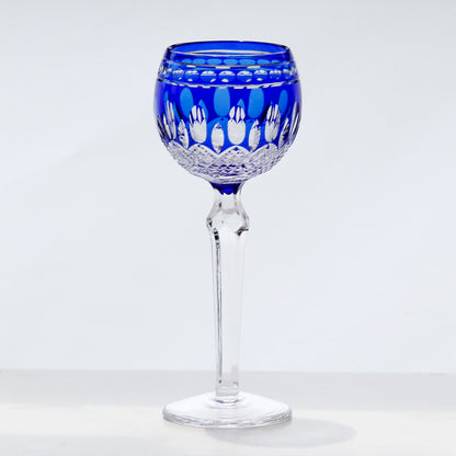 Multi-Color Cut-to-Clear Stemmed Wine Goblets