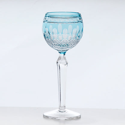 Multi-Color Cut-to-Clear Stemmed Wine Goblets