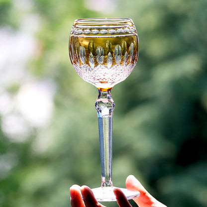 Multi-Color Cut-to-Clear Stemmed Wine Goblets