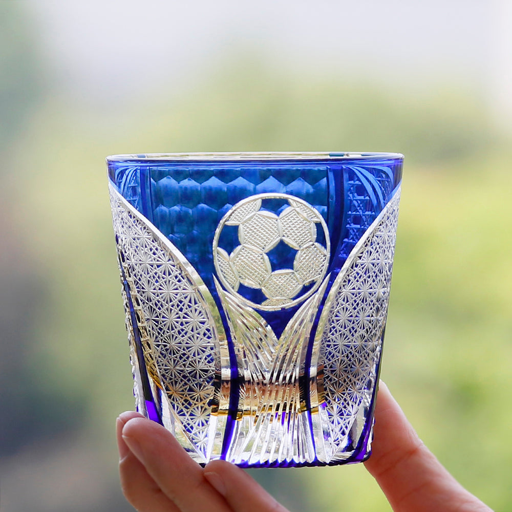 Group shot of Football Crystal Whiskey Glass | Premium Sports Whiskey Tumbler - JINZHI GLASS crystal glassware