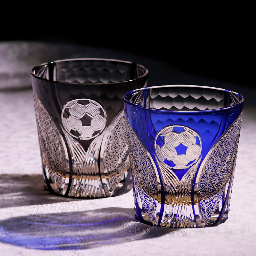 Primary image of Football Crystal Whiskey Glass | Premium Sports Whiskey Tumbler - hand-cut crystal glassware