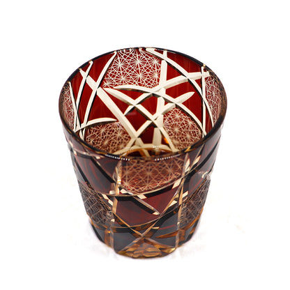 Hand Cut Lightning Whiskey Glass Tumbler 9oz