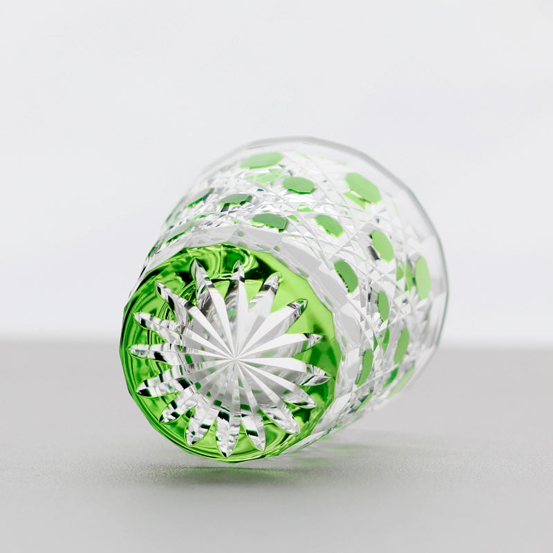 Polka Dot Diamond Grid Edo Kiriko Shot Glass