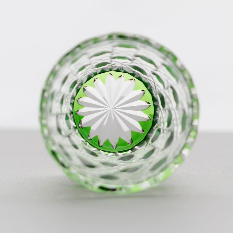 Polka Dot Diamond Grid Edo Kiriko Shot Glass