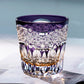 JP-106 32 cl Handcrafts Japanese Style Purple Amber Crystal Glass Whiskey Tumbler Edo Kiriko's Chrysanthemum Mesh And Globular Design With Gift Box