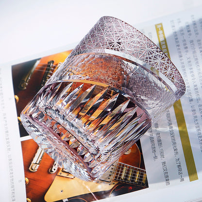 JP-104 240ml 8.5oz Purple Japanese edo kiriko hand engrave whiskey glass tumbler with gift box free shipping