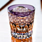 JP-106 32 cl Handcrafts Japanese Style Purple Amber Crystal Glass Whiskey Tumbler Edo Kiriko's Chrysanthemum Mesh And Globular Design With Gift Box