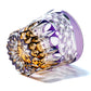 JP-106 32 cl Handcrafts Japanese Style Purple Amber Crystal Glass Whiskey Tumbler Edo Kiriko's Chrysanthemum Mesh And Globular Design With Gift Box