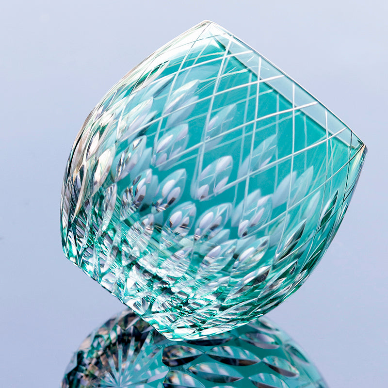 Hand-Cut Edo Kiriko Rounded Globe Whiskey Tumbler