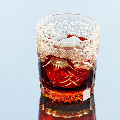 Edo Kiriko Facet Cut Mount Fuji Whiskey Tumbler