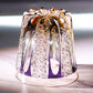JP-110 32 cl Handcrafts Purple Amber Multilayer Colored Crystal Glass Whisky Tumbler Edo Kiriko's Deep Hand Cutting Strips And Chrysanthemum Mesh Edo Kiriko Old Fashioned Glass Tumbler