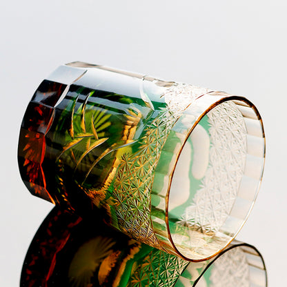 Edo Kiriko Facet Cut Mount Fuji Whiskey Tumbler