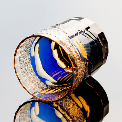 Edo Kiriko Facet Cut Mount Fuji Whiskey Tumbler