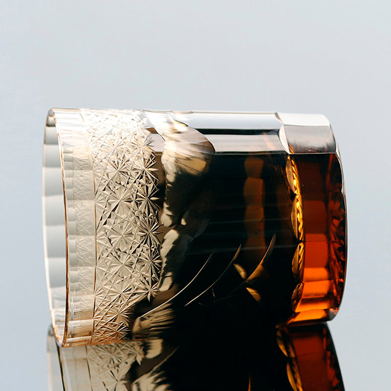 Edo Kiriko Facet Cut Mount Fuji Whiskey Tumbler