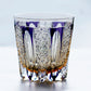 JP-110 32 cl Handcrafts Purple Amber Multilayer Colored Crystal Glass Whisky Tumbler Edo Kiriko's Deep Hand Cutting Strips And Chrysanthemum Mesh Edo Kiriko Old Fashioned Glass Tumbler