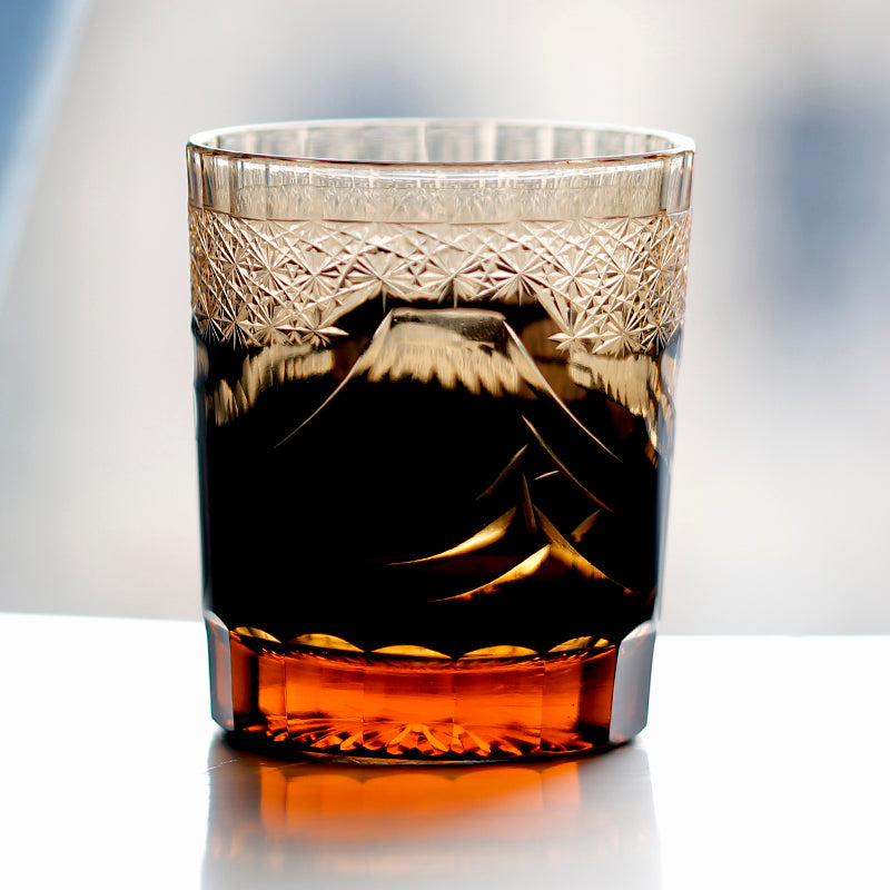 Edo Kiriko Facet Cut Mount Fuji Whiskey Tumbler